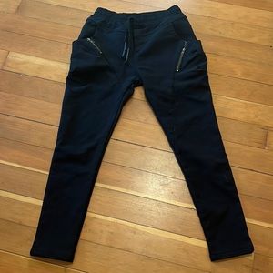 Black Jogger Pants w/ Brass Zipper Details